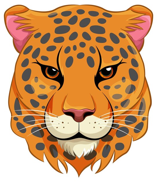 Cabeza de tigre de dibujos animados aislado