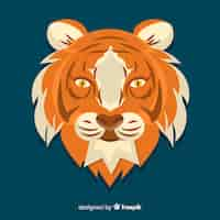 Vector gratuito cabeza de tigre en diseño plano