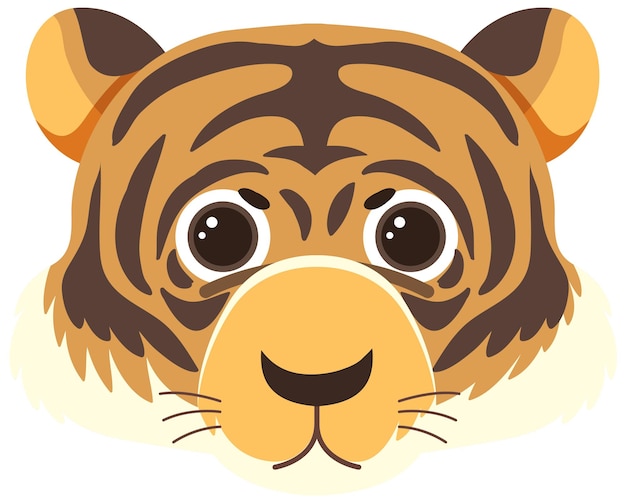 Vector gratuito cabeza de tigre en estilo plano