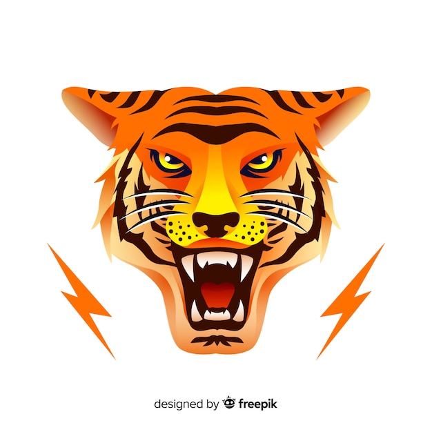 Vector gratuito cabeza de tigre