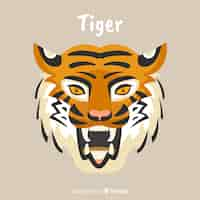 Vector gratuito cabeza de tigre