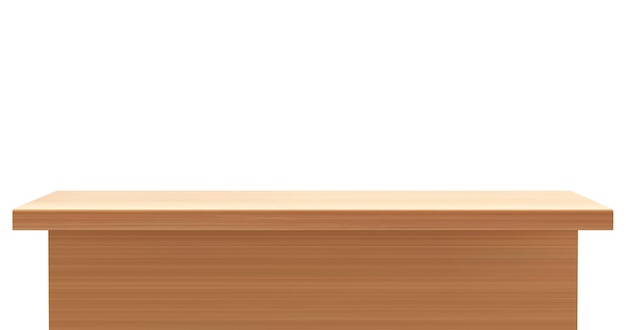 Cabina de mesa de madera marrón claro en 3D