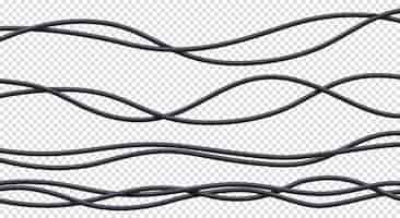 Vector gratuito cables realistas establecen cables eléctricos flexibles.
