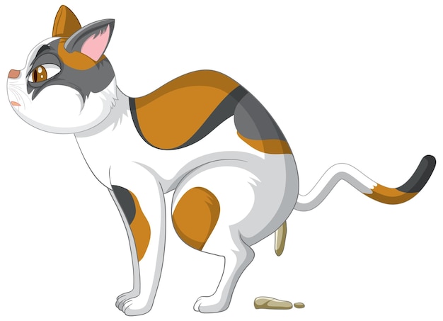 Vector gratuito una caca de gato sobre fondo blanco.