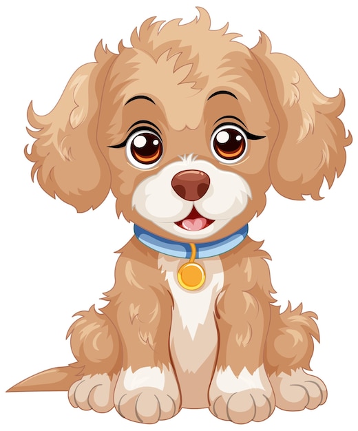 Vector gratuito un cachorro adorable con una sonrisa lúdica