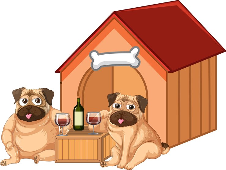 Vector gratuito un cachorro fuera de la perrera