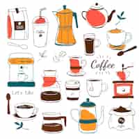 Vector gratuito café y café patrón vector