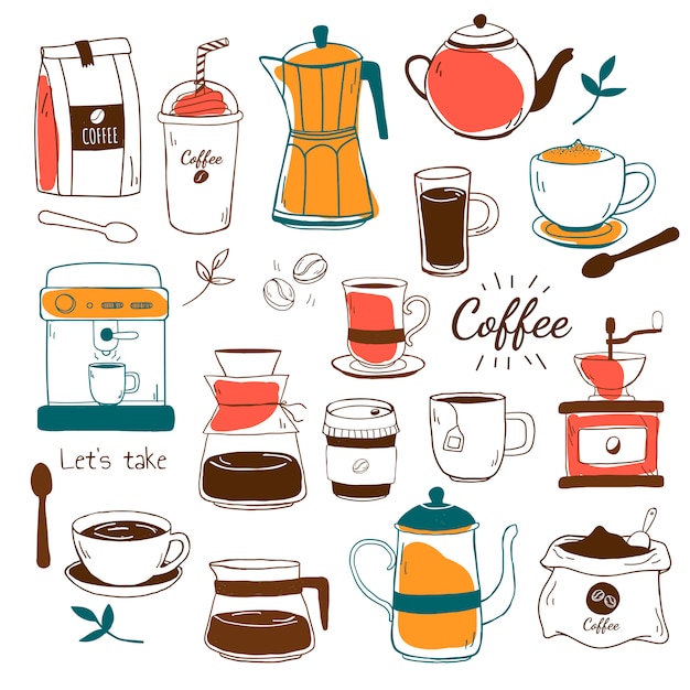 Café y café patrón vector