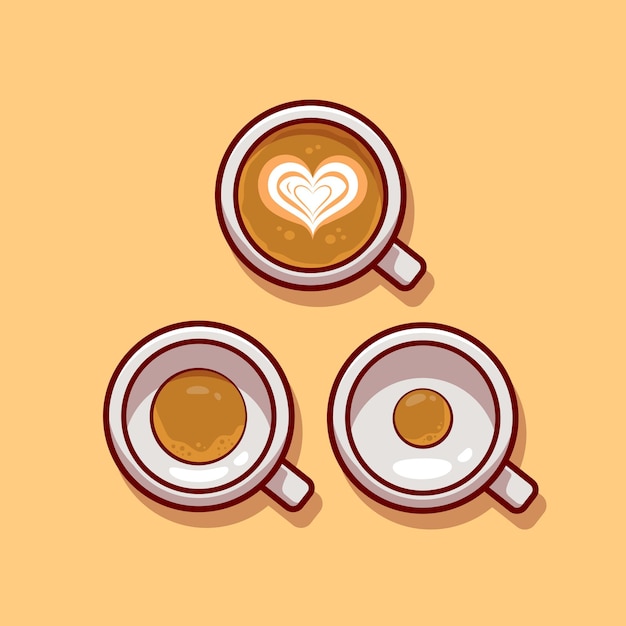 Vector gratuito café con espuma. estilo de dibujos animados plana