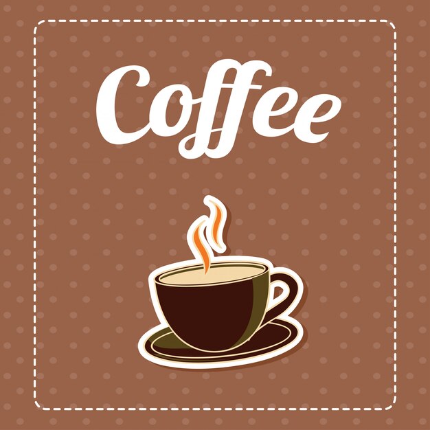 café en fondo marrón