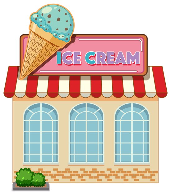 Café helado con logo de helado grande aislado