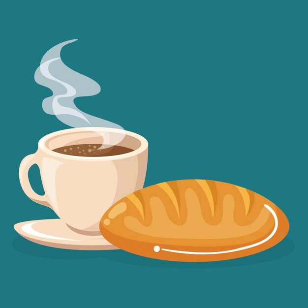 café y pan comida deliciosa desayuno