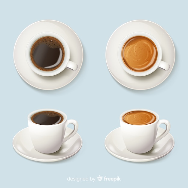 Vector gratuito café en tazas