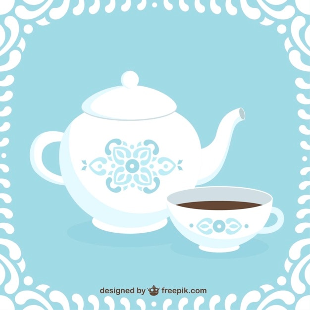 Vector gratuito cafetera y taza