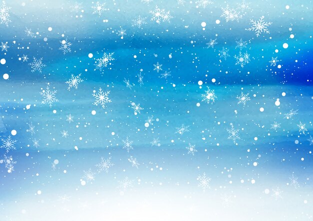 La caída de los copos de nieve sobre fondo pintado