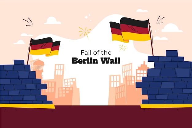 Caída plana del fondo del muro de berlín