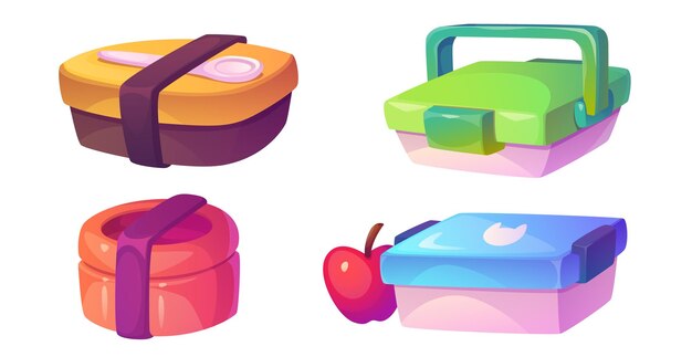 Caja de almuerzo escolar para comida infantil y bocadillos de dibujos animados