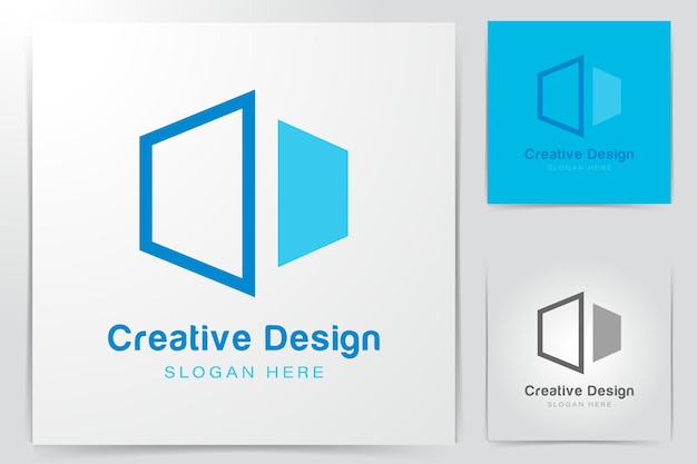 Vector gratuito caja azul. ideas de logotipo de cadena de bloques. diseño de logotipo de inspiración. ilustración de vector de plantilla. aislado sobre fondo blanco