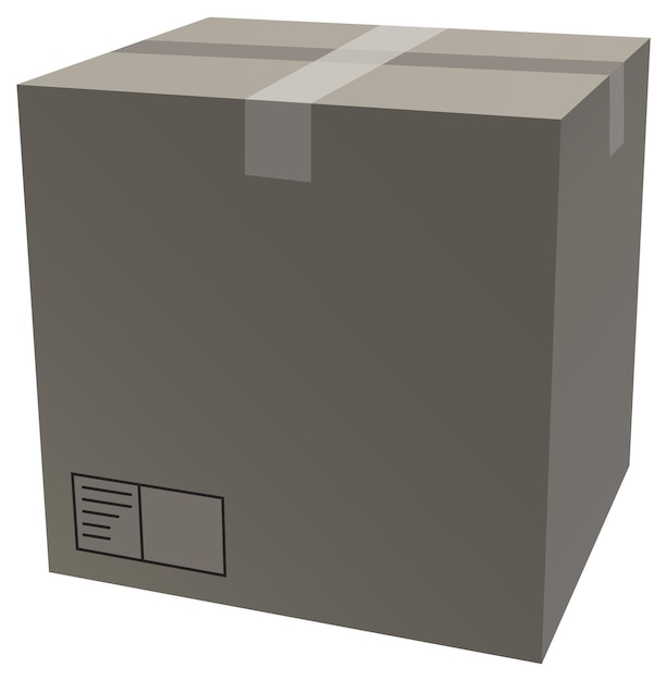 Caja de cartón 3d aislada