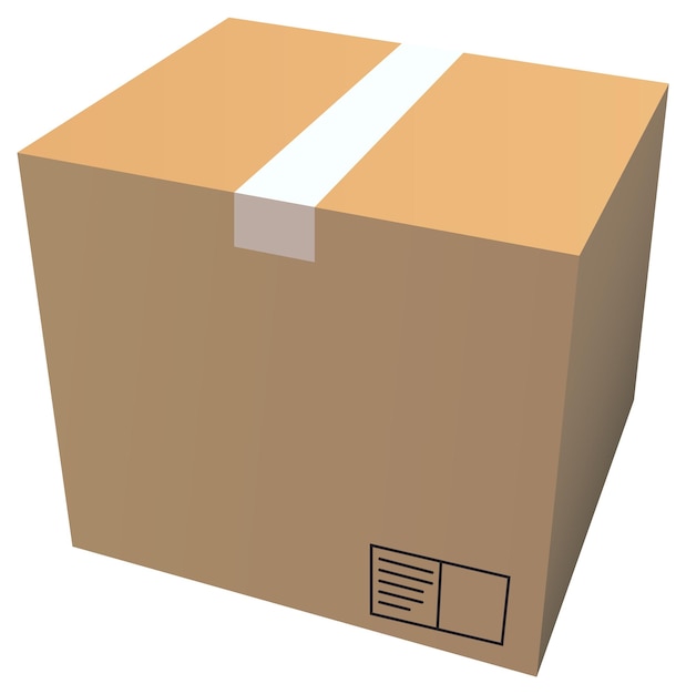 Vector gratuito caja de cartón 3d aislada