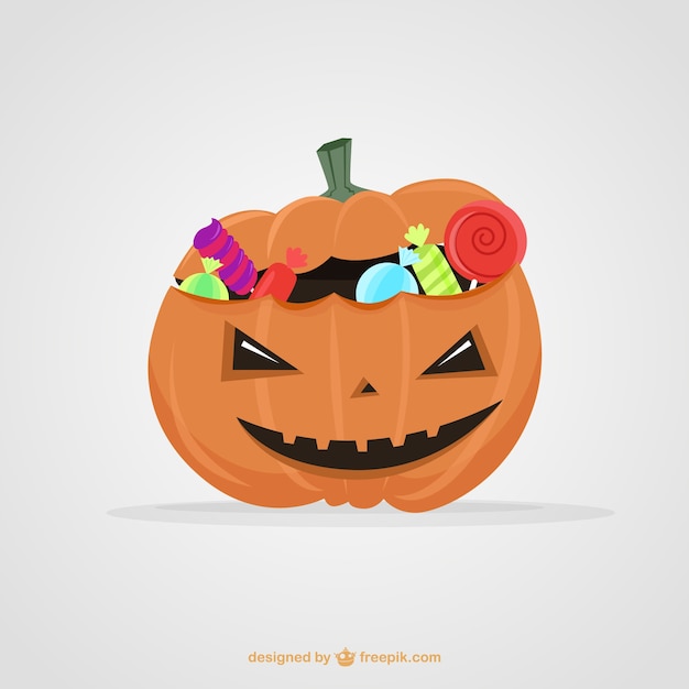 Vector gratuito caja de dulces de calabaza