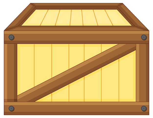 Vector gratuito caja de madera sobre fondo blanco.