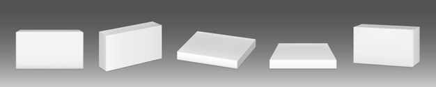 Caja de pastillas rectangular de cartón de maqueta de paquete de papel