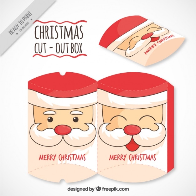 Vector gratuito caja recortable de cabeza de papá noel