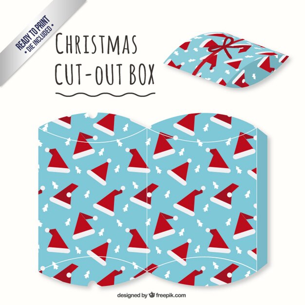 Caja recortable de gorro de santa claus