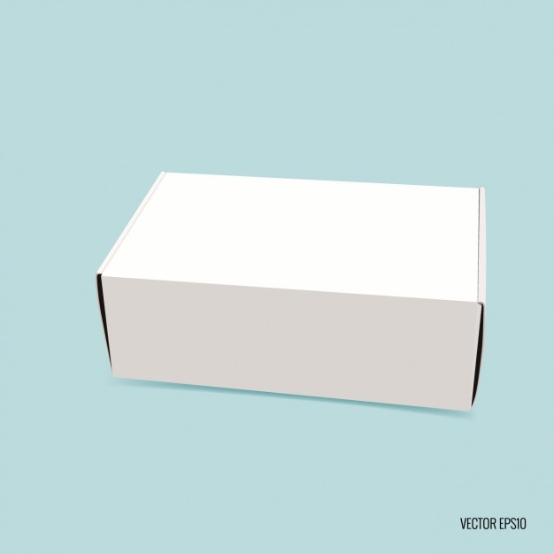 Caja rectangular en blanco