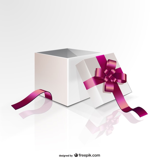 Caja de regalo con cinta de color rosa