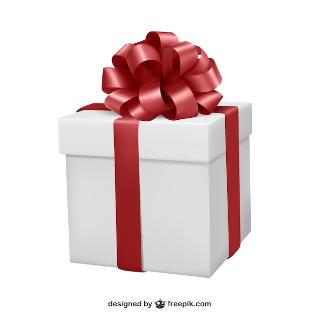 Caja de regalo con cinta roja