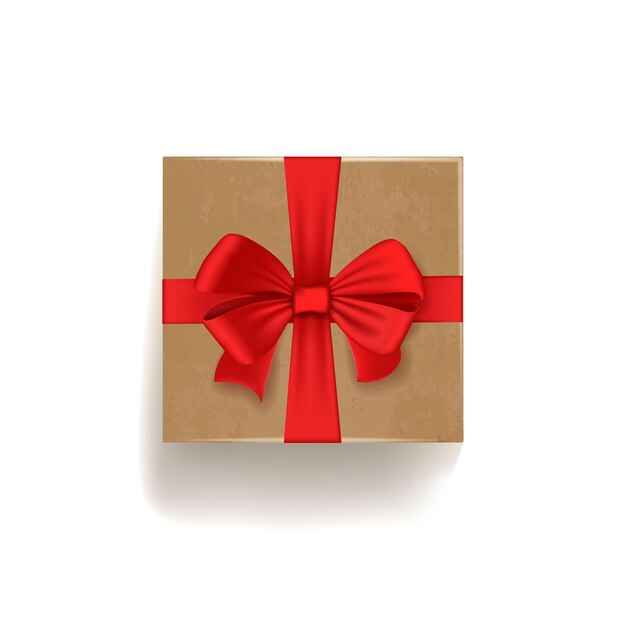 Caja de regalo gris sobre fondo blanco.