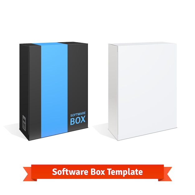 Caja de software de cartón blanco