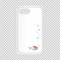 Vector gratuito caja del teléfono móvil con pescado