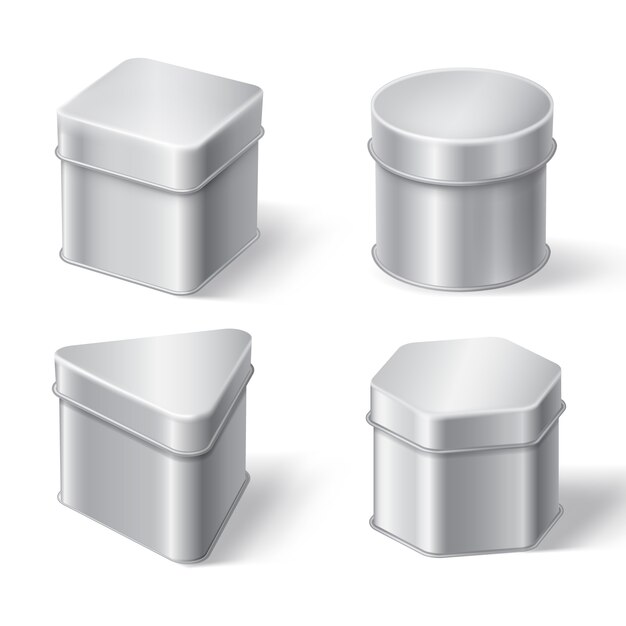 Cajas metálicas de lata para café, té o dulces.