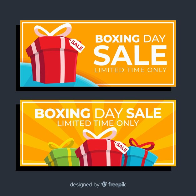 Cajas de regalo envueltas para la venta del día del boxeo