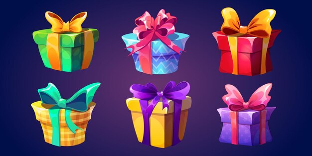 Cajas de regalos de dibujos animados para cumpleaños y diseño de juegos