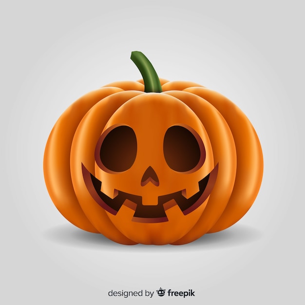 Vector gratuito calabaza feliz de halloween realista