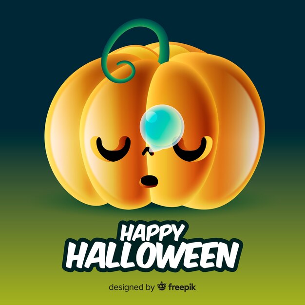 Calabaza de halloween aislada durmiendo