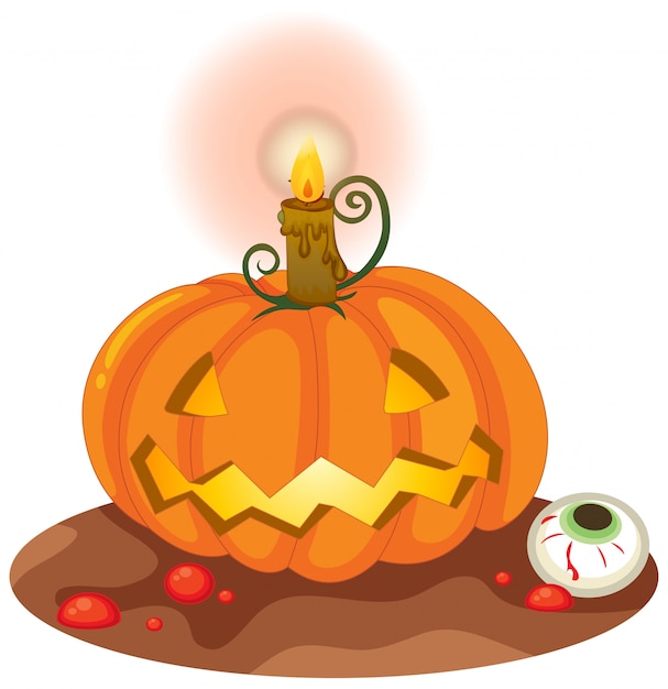 Vector gratuito calabaza de halloween en el fondo blanco