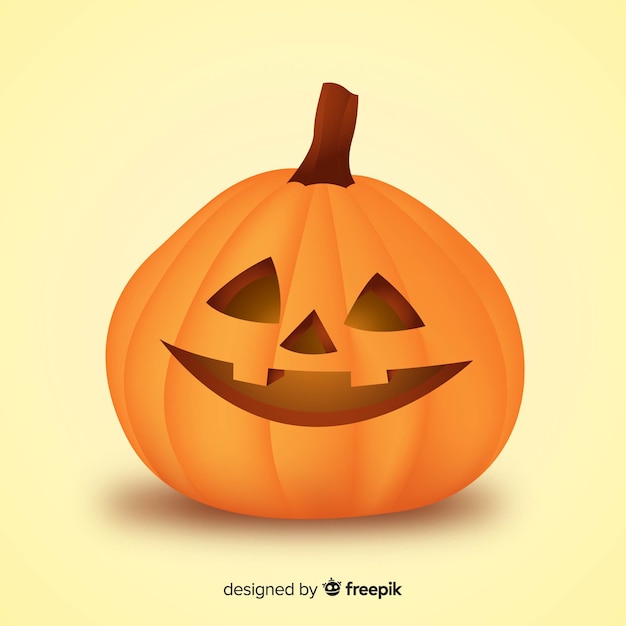 Vector gratuito calabaza de halloween linda realista