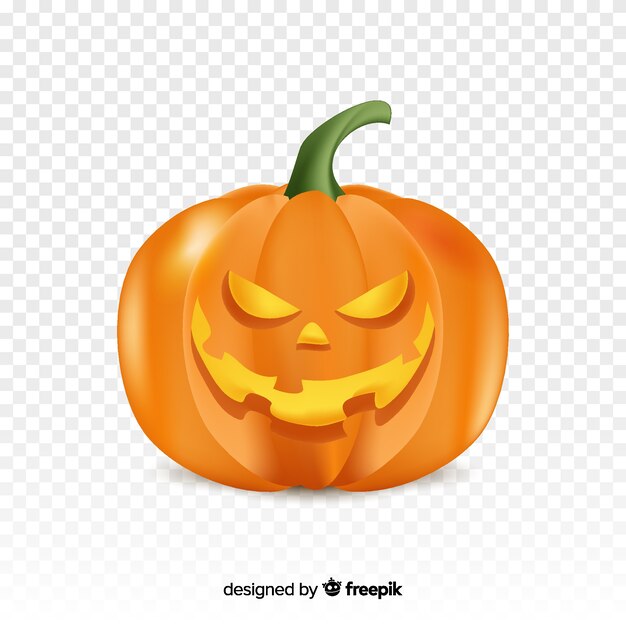 Calabaza de halloween malvada realista