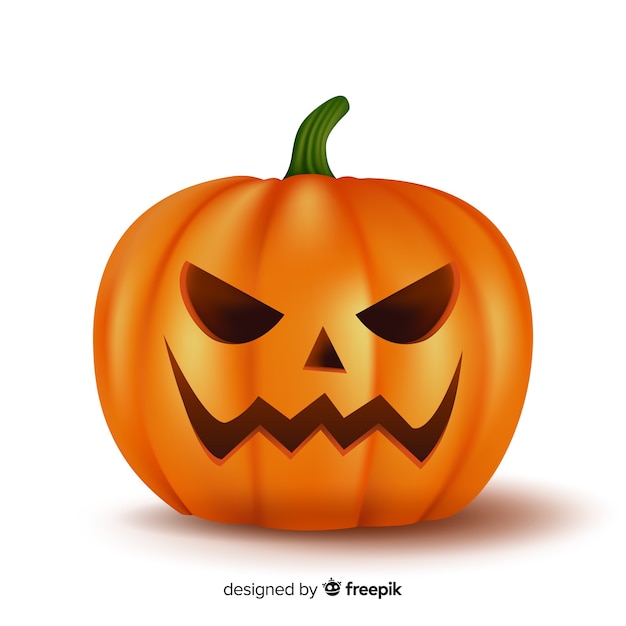 Vector gratuito calabaza de halloween realista