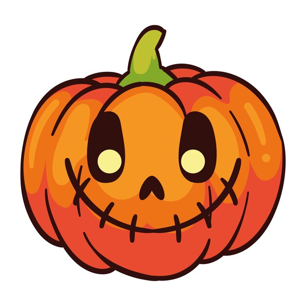 la calabaza de Halloween sonriendo ilustración aislada