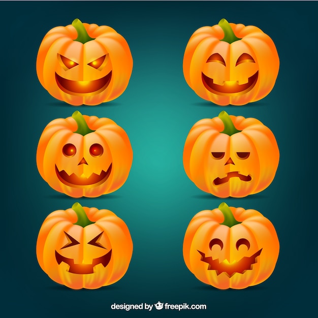 Calabazas decorativas para halloween | Vector Gratis Calabazas decorativas para halloween | Vector Gratis
