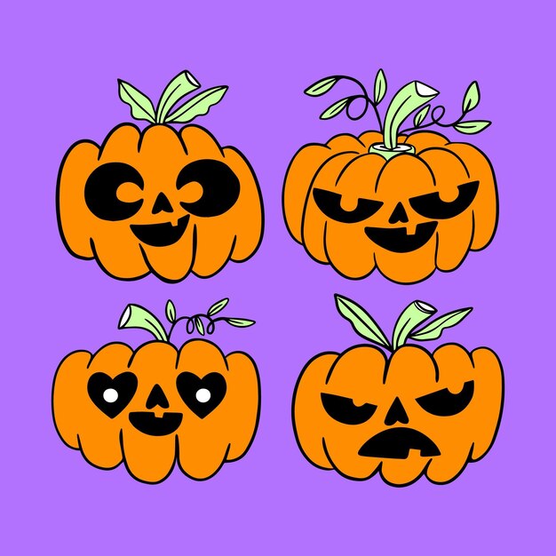 Calabazas de halloween estilo acuarela