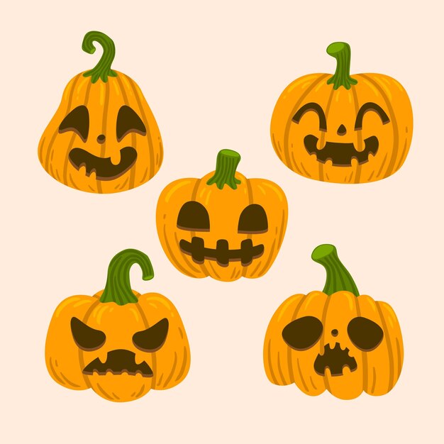 Calabazas de halloween estilo dibujado a mano