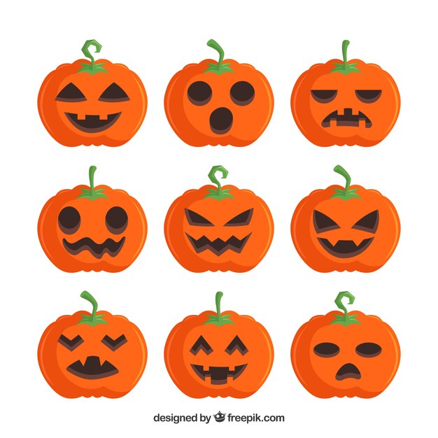 Calabazas de halloween con estilo divertido