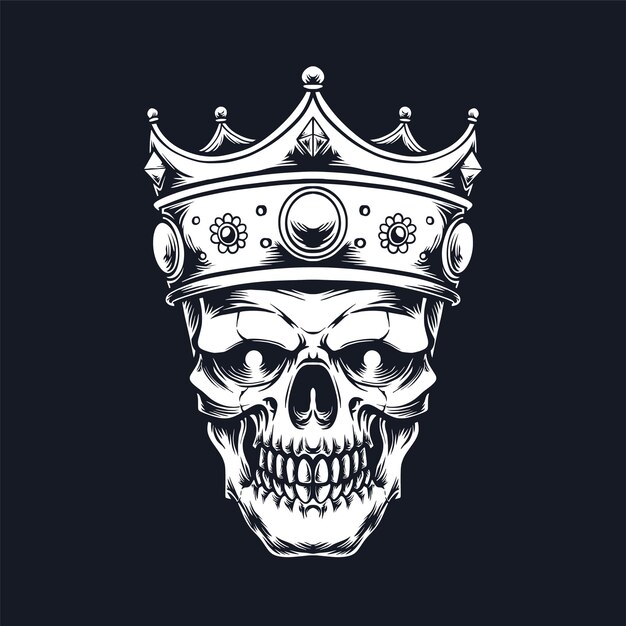 Calavera aterradora con ilustración de coronajpg